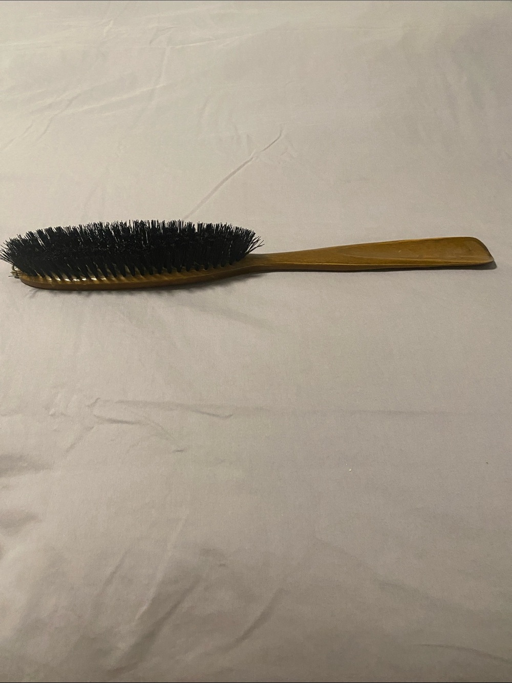 Vintage Wood-Handle Black Bristle Lint Brush for Men